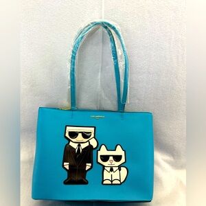 Karl Lagerfeld bag- Kristen. NWT Bag with Choupette. Teal handbag.